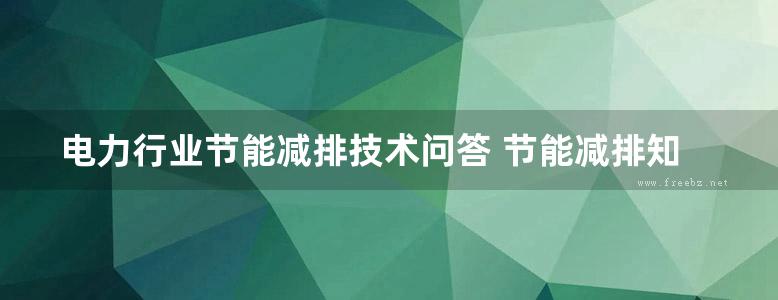 电力行业节能减排技术问答 节能减排知识问答丛书